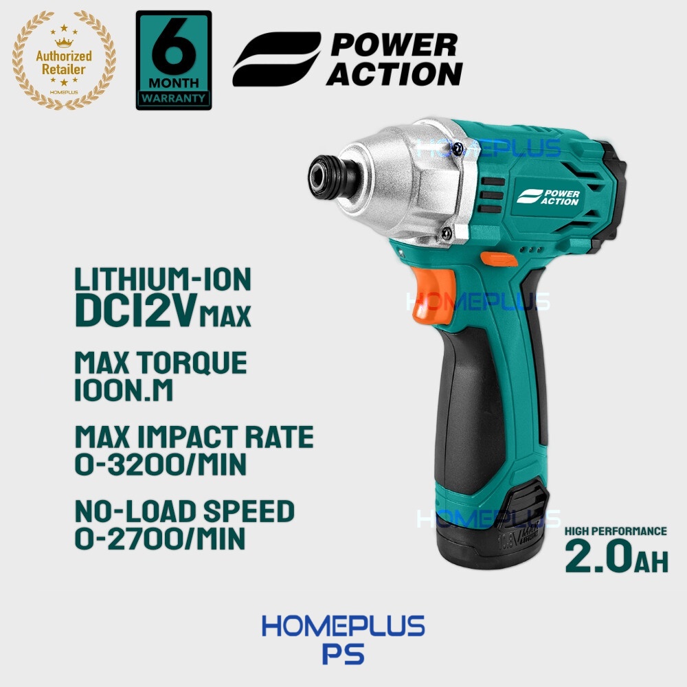 Homeplus Power Action CIS120 Cordless Impact Screwdriver Wrench Drill