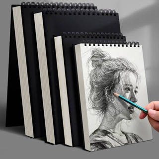 1pc Black Cardboard Inner Page Notebook, Multipurpose Student Doodle  Sketchbook