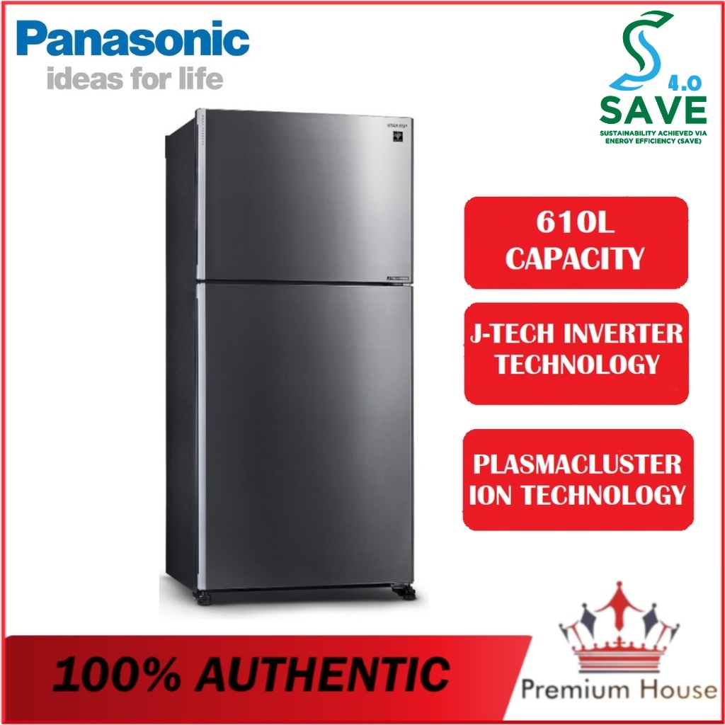 [SAVE 4.0] Sharp (610L) 2 Door Fridge Pelican Inverter Refrigerator  SJP601MFMS