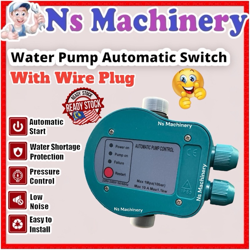 Automatic Pump Control Water Pump Pressure Home 240v 10bar Pressure Controller Press Control 0641