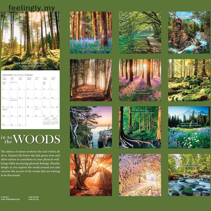 【Ready Stock】 2024 Wall Calendar Into The Woods Thick Paper Home