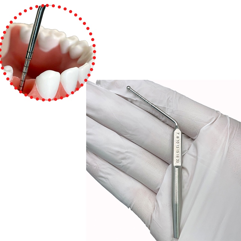Dental Implant Depth Gauge Stainless Steel Gingival Measuring Ruler