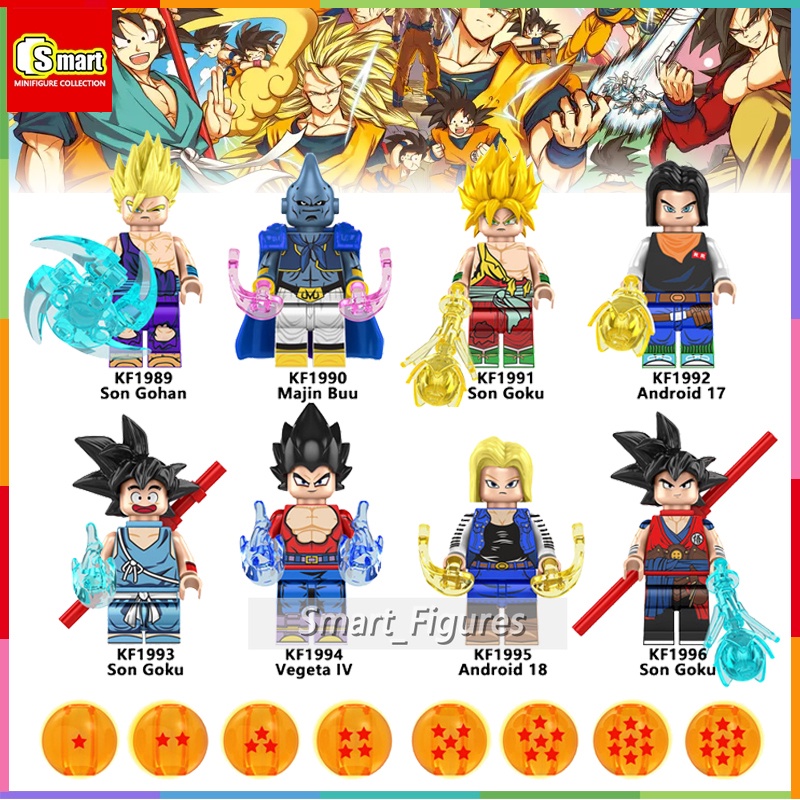 KF6195 Minifigure Dragon Ball Series Son Goku Majin Buu Vegeta ...