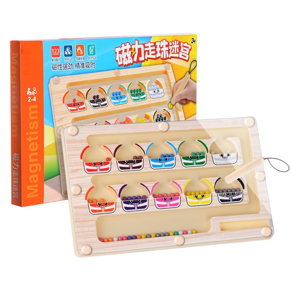 Magnetic Color and Number Maze Montessori Educational Fine Motor Skills ...