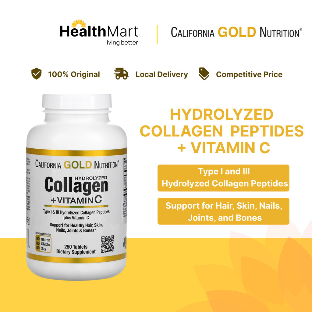 [SG] California Gold Nutrition, Hydrolyzed Collagen Peptides + Vitamin ...