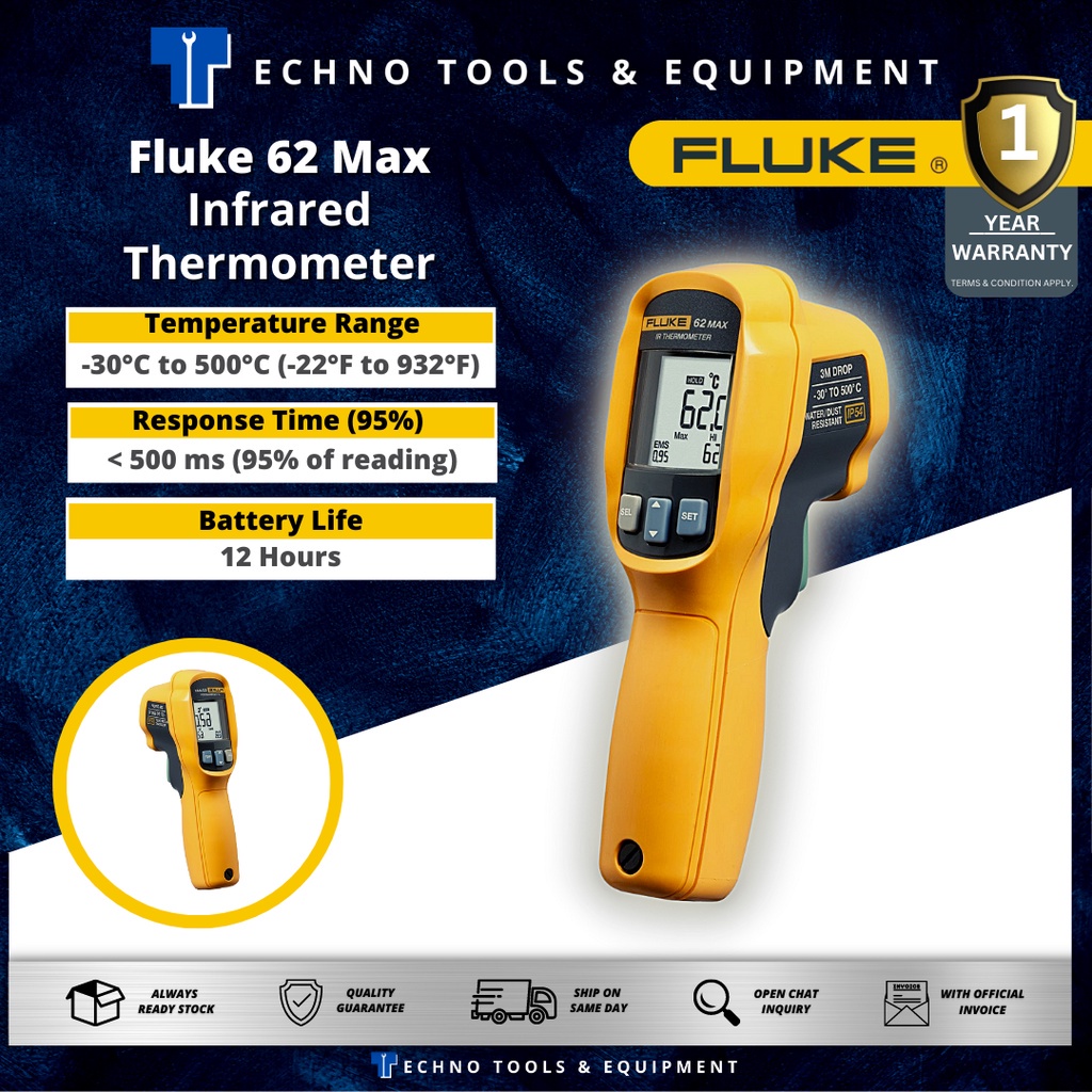 FLUKE 62 Max Infrared Thermometer 100 New & Original (FK 62Max) Shopee Malaysia