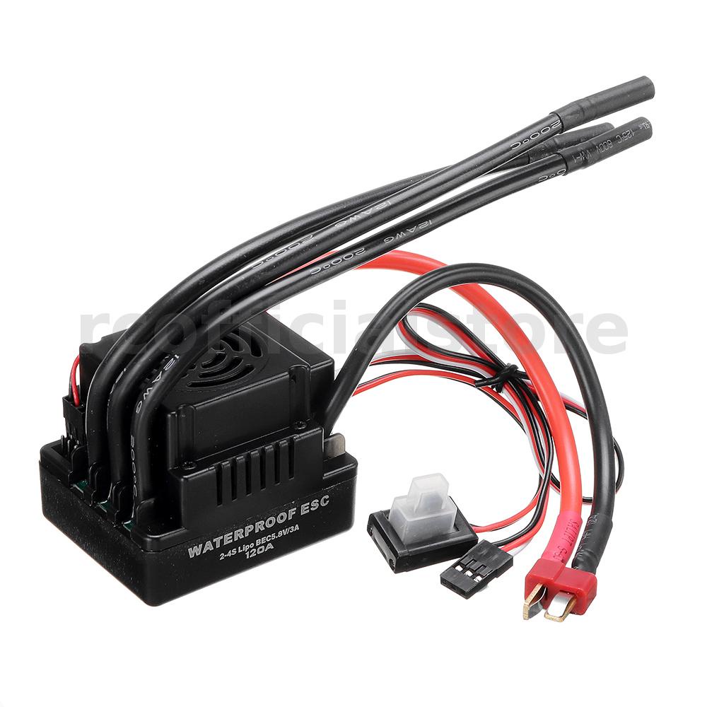 ESC Brushless 120A Gaeirt Pour Voiture RC 1/10 Et 1/8 - Étanche, Programmable, 9 Niveaux D'accélération - Poids Léger - 7