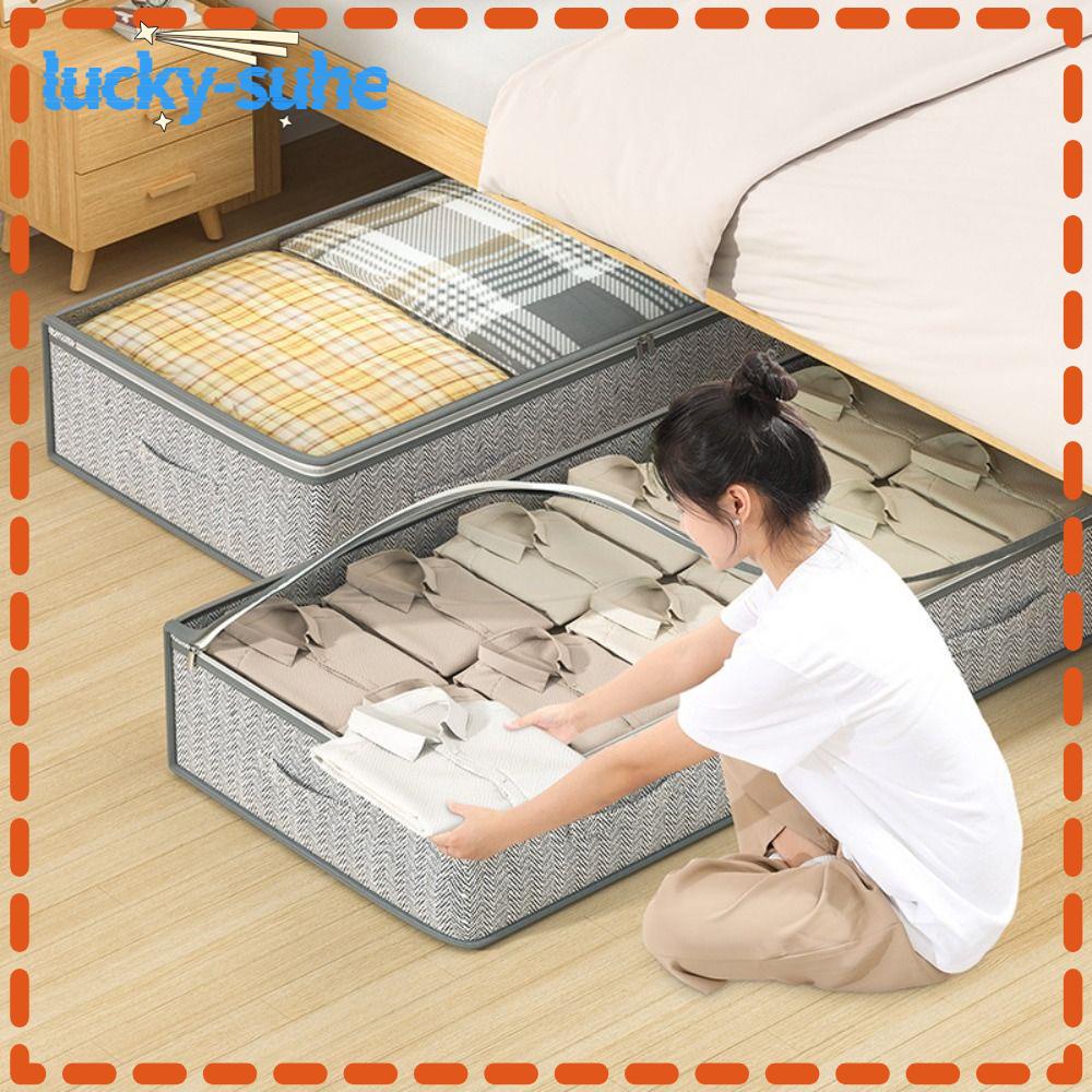 LUCKYSUHE Top Visible Quilt Storage Bag, Foldable Visible Bottom of