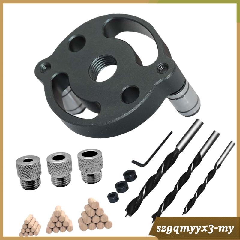 [ Woodworking Pocket Hole Jig, Dowel Jig Drill Set, Selfcentering