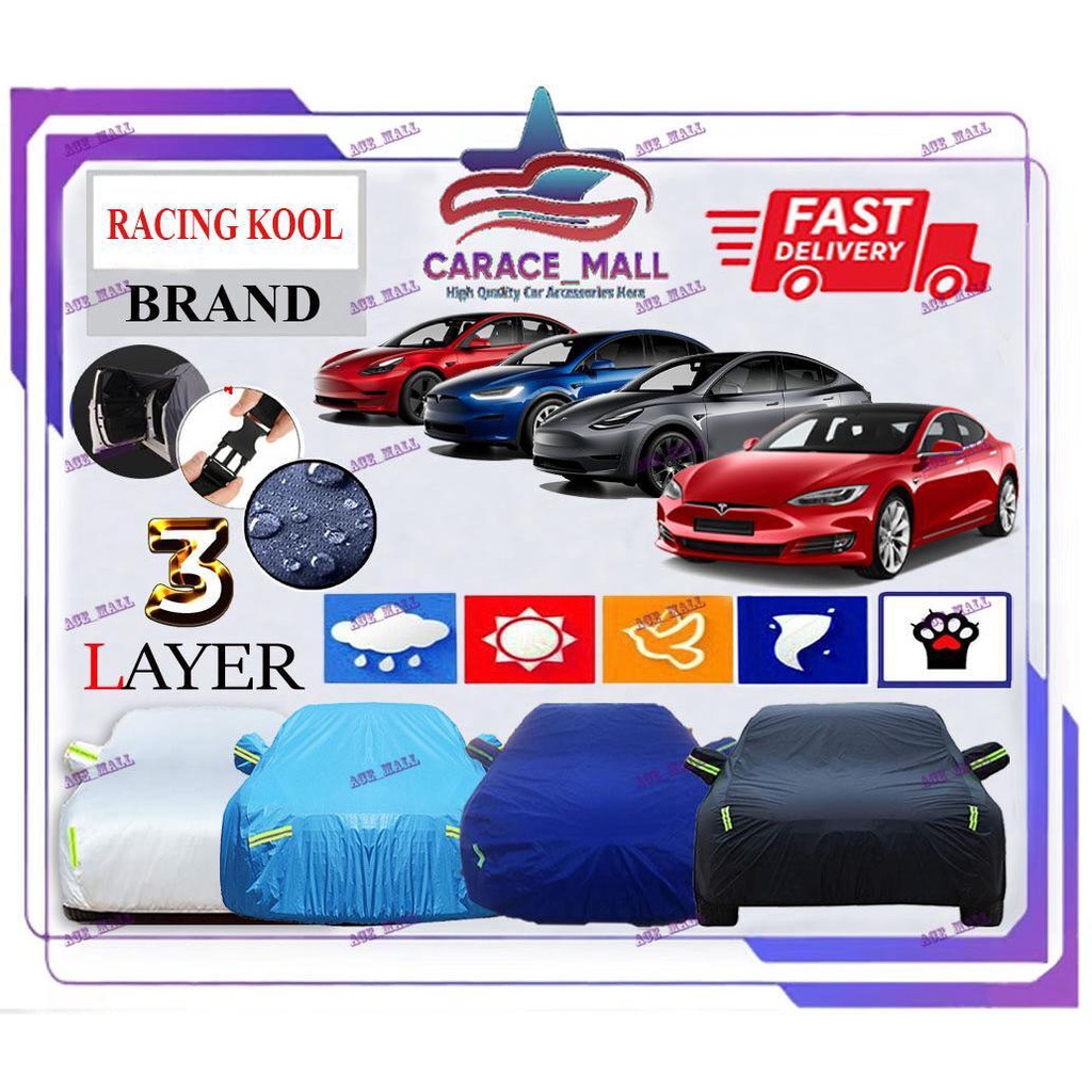 Tesla Model 2 3 S X Y All Size Protection CarCover Outdoor RACING KOOL ...