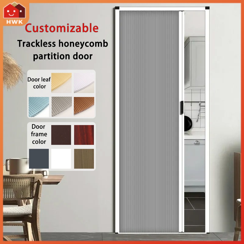 Folding sliding door honeycomb low rail telescopic sliding door