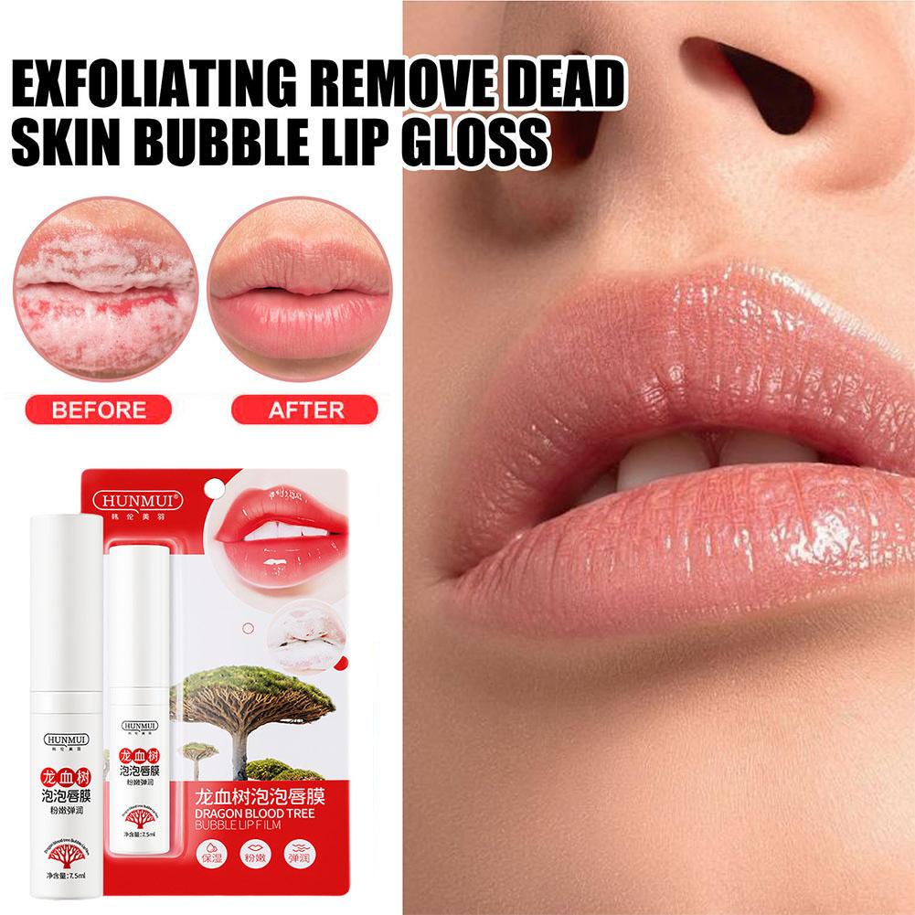 HUNMUI Dragon Blood Tree Bubble Lip Mask Exfoliator Scrub Lip Cutin ...