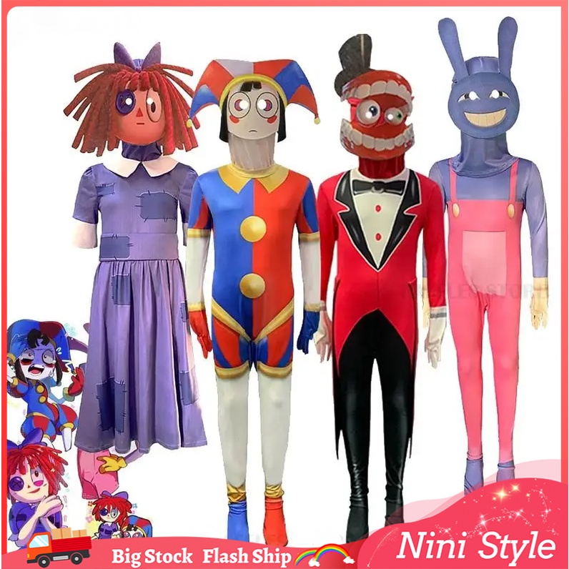 The Amazing Digital Circus Cosplay Costume For Kids Boy Girl Pomni Jax ...