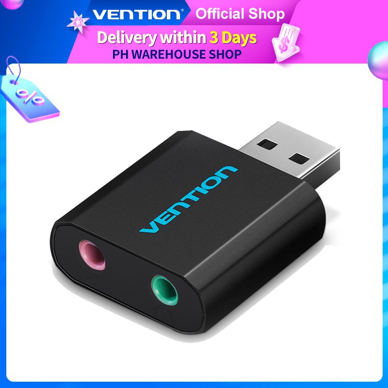 Vention External Usb Aux Mic Adapter Stereo Audio Sound Card 3.5Mm For ...