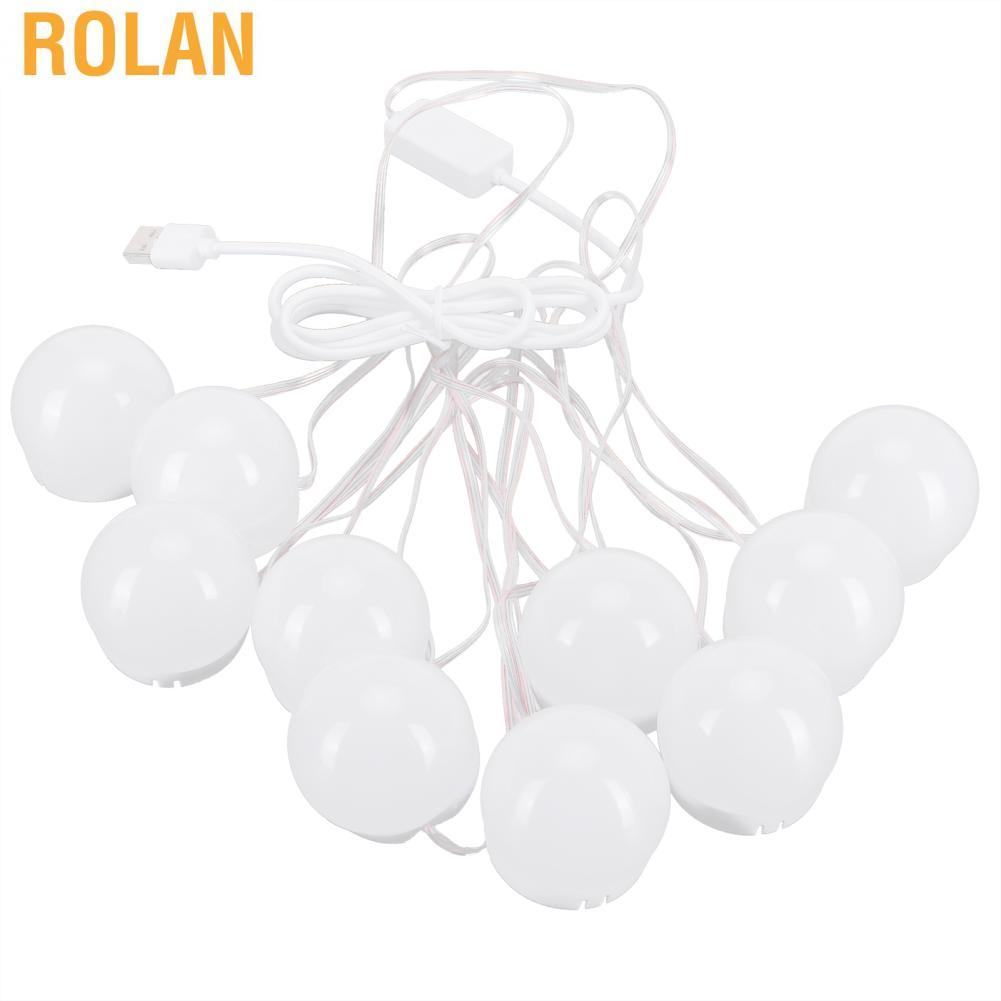 Rolan 10 LED Bulbs Stick On Mirror Light Kit Cosmetic Bulb USB Plug In