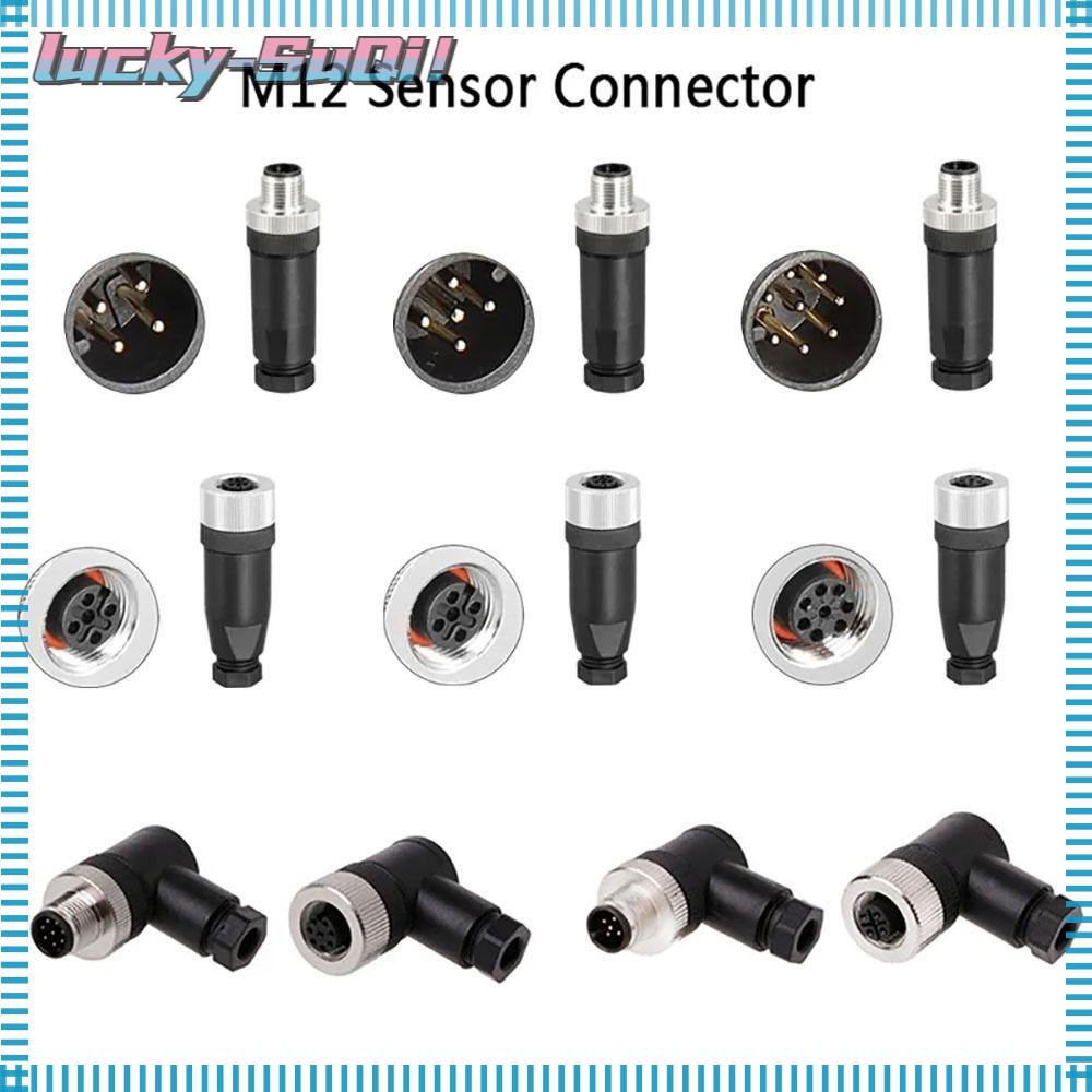 LUCKYSUQI M12 Sensor Connector, Connector Sensor Plug M12 Aviation Plug, A Type Sensor