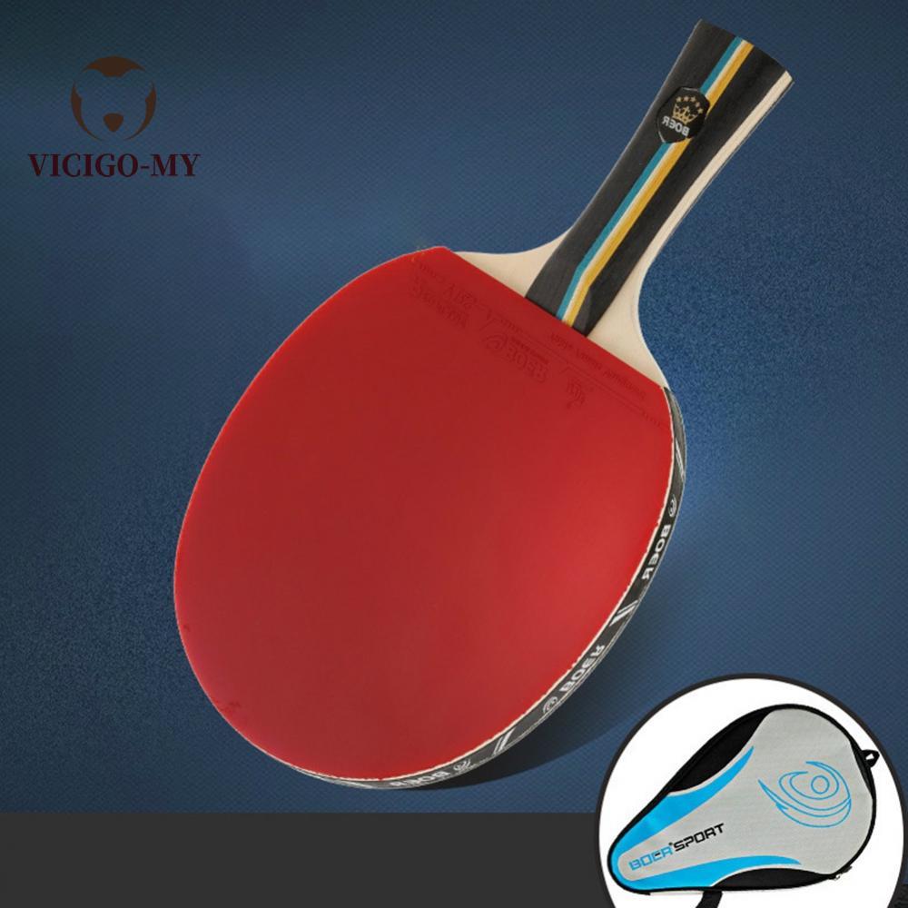 Table Tennis Racket 7 Ply Wood BOER Two-star Horizontal Racket Ping ...