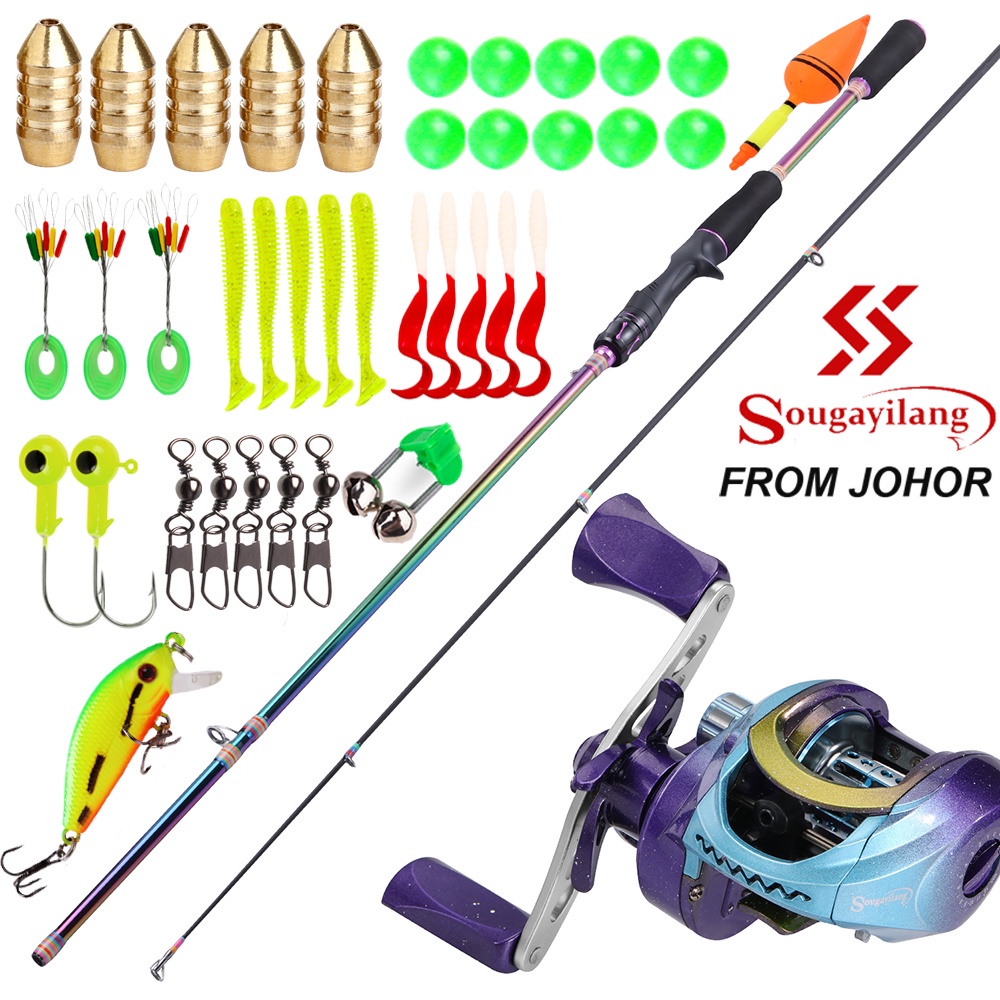 Sougayilang Set Fishing Rod 7.2:1 Gear Ratio Fishing Reel With Fishing ...