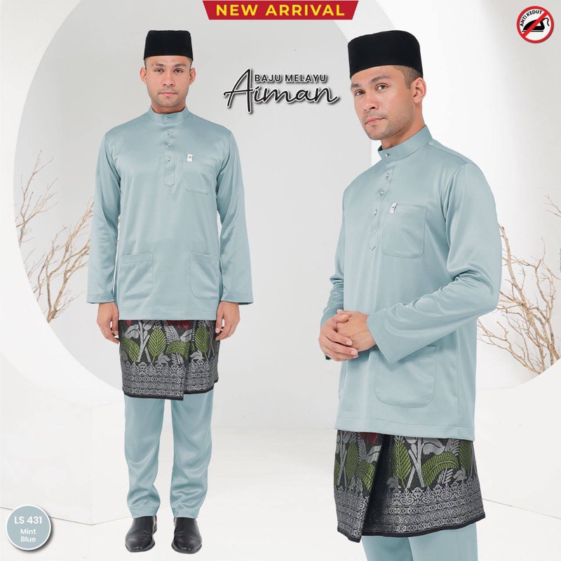Baju Melayu Aiman Slim fit Baju Melayu Cekak Musang Baju Melayu Dewasa ...