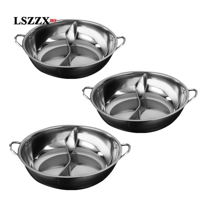 [LszzxMY] Stainless Steel Pot with Divider,Divided Hotpot for Induction ...