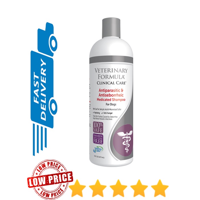 Synergylabs veterinary formula clinical care antiparasitic and antiseborrheic medicated shampoo for clearance dogs