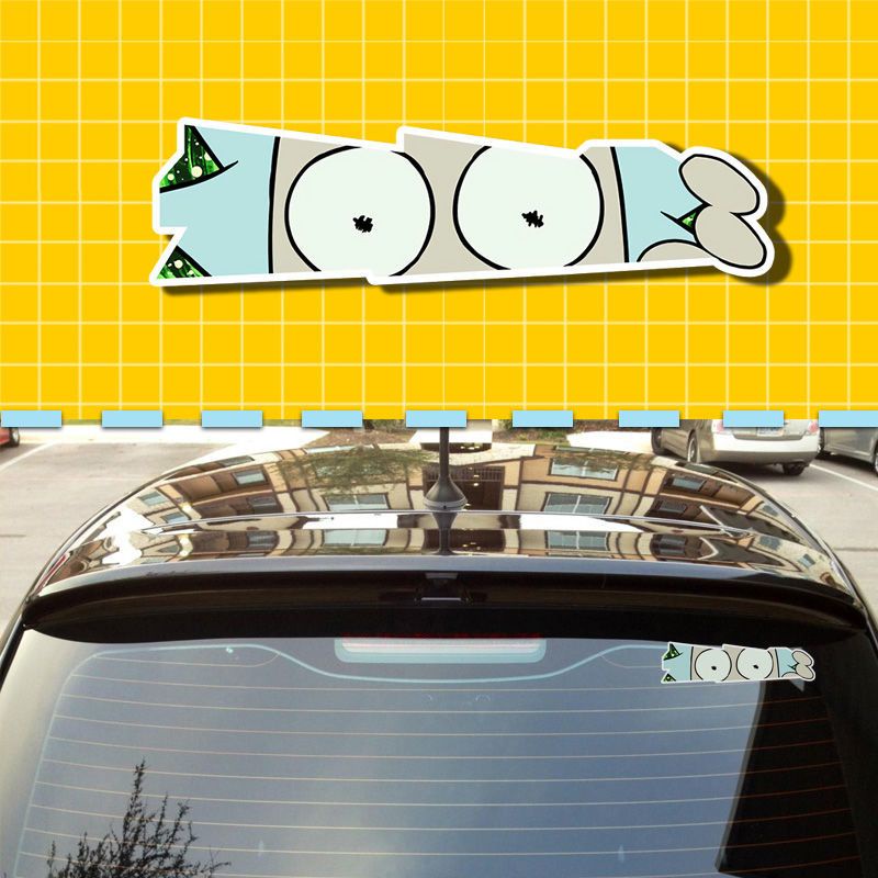 Tik Tok Car Sticker Car Sticker Rear Window Rick and Morty Electric Motorcycle Sticker Helmet