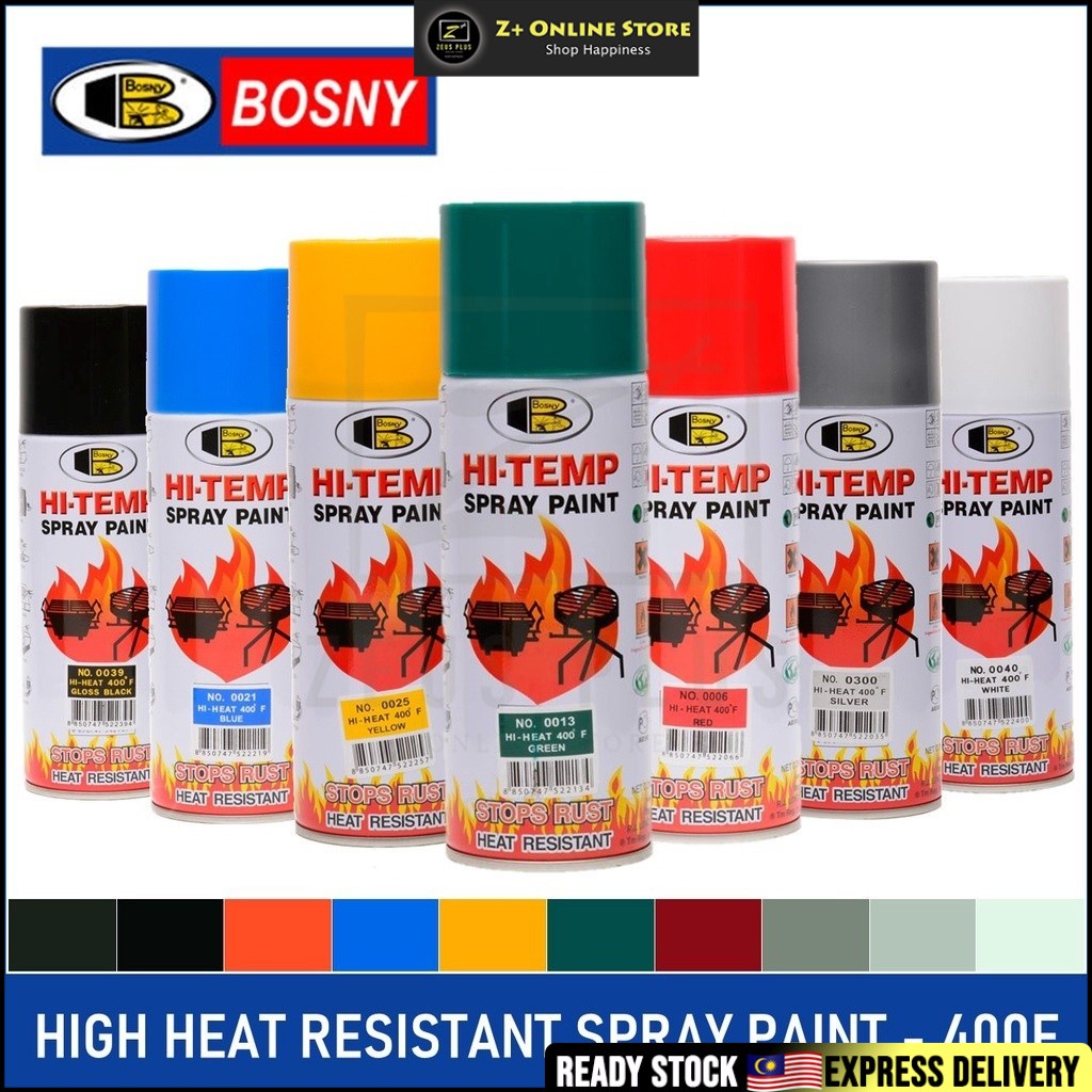 BOSNY HiHeat 400F Resistant Aerosol Spray Paint High Temperature Equipment 400cc (ONLY FOR WEST