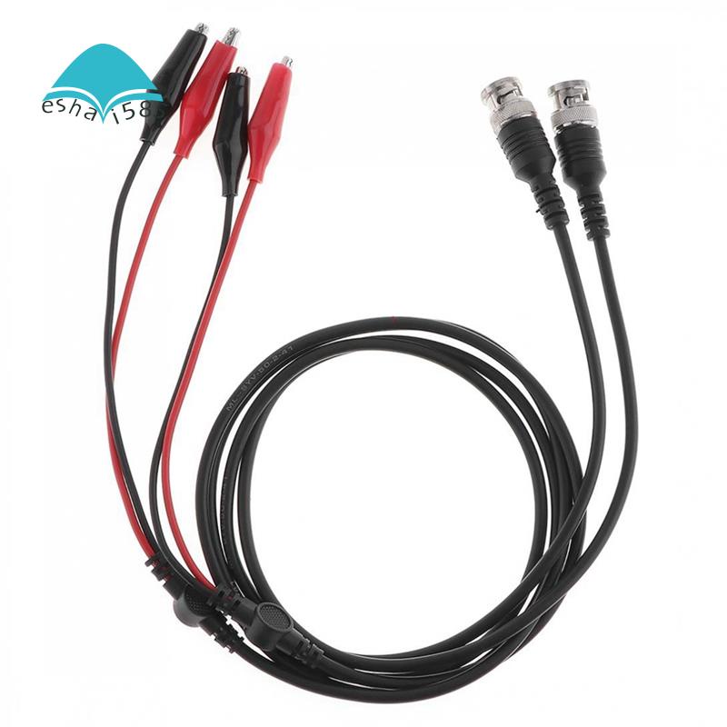 2Pcs BNC Q9 Male Plug to 35mm Dual Alligator Clip Oscilloscope Test
