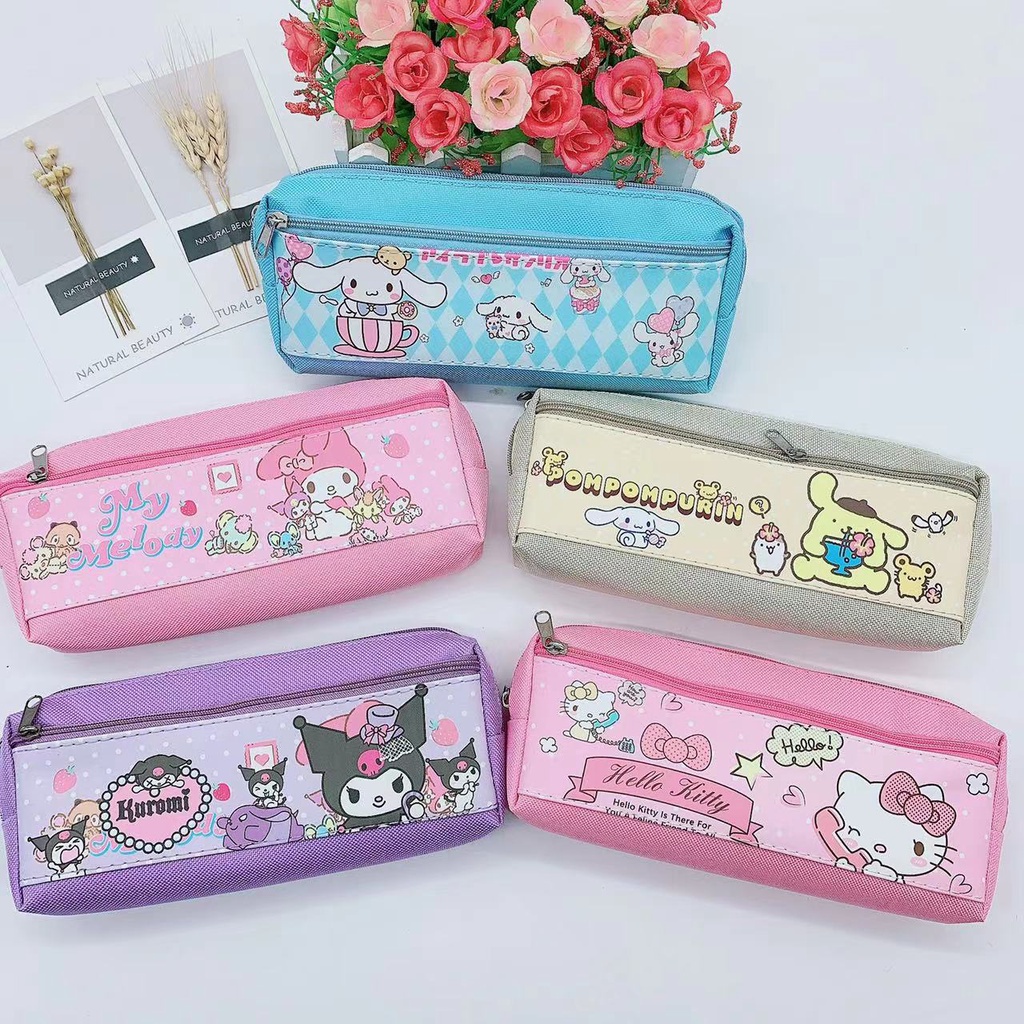 Sanrio pencil case PU Zipper Bag Primary School Students Kuromi ...