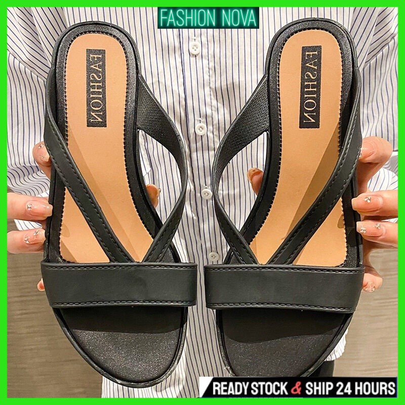 Fashion Nova Ready Stock Women Sandals Fashion Casual Korean Version Sandal Perempuan Wanita Flat Shoes Shopee Malaysia