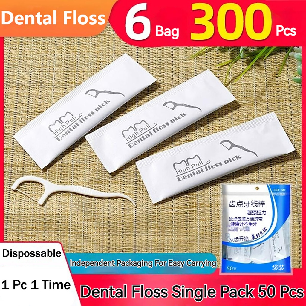 50 Sticks Package Environmentally Friendly Dental Floss Individually