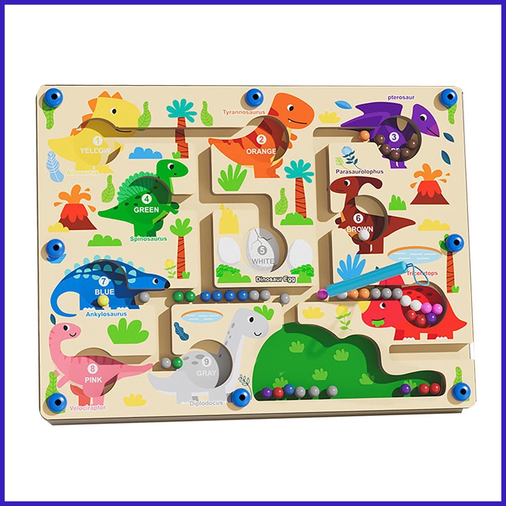 Color And Counting Maze Wooden Puzzle Game for Kids Montessori Toys Colorful Puzzle Board