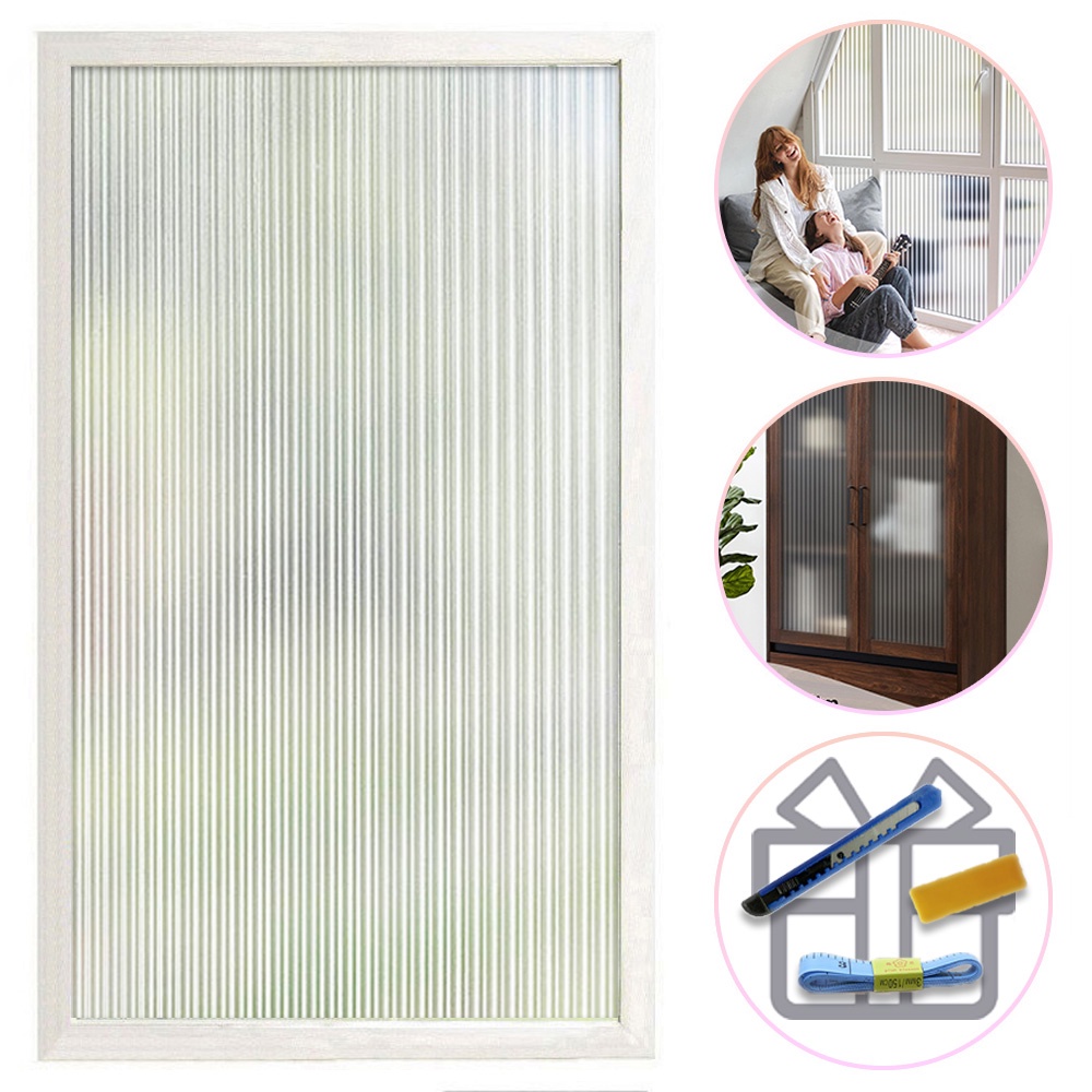 New Stripe Decorative Window Film Opaque Privacy UV Protection Static