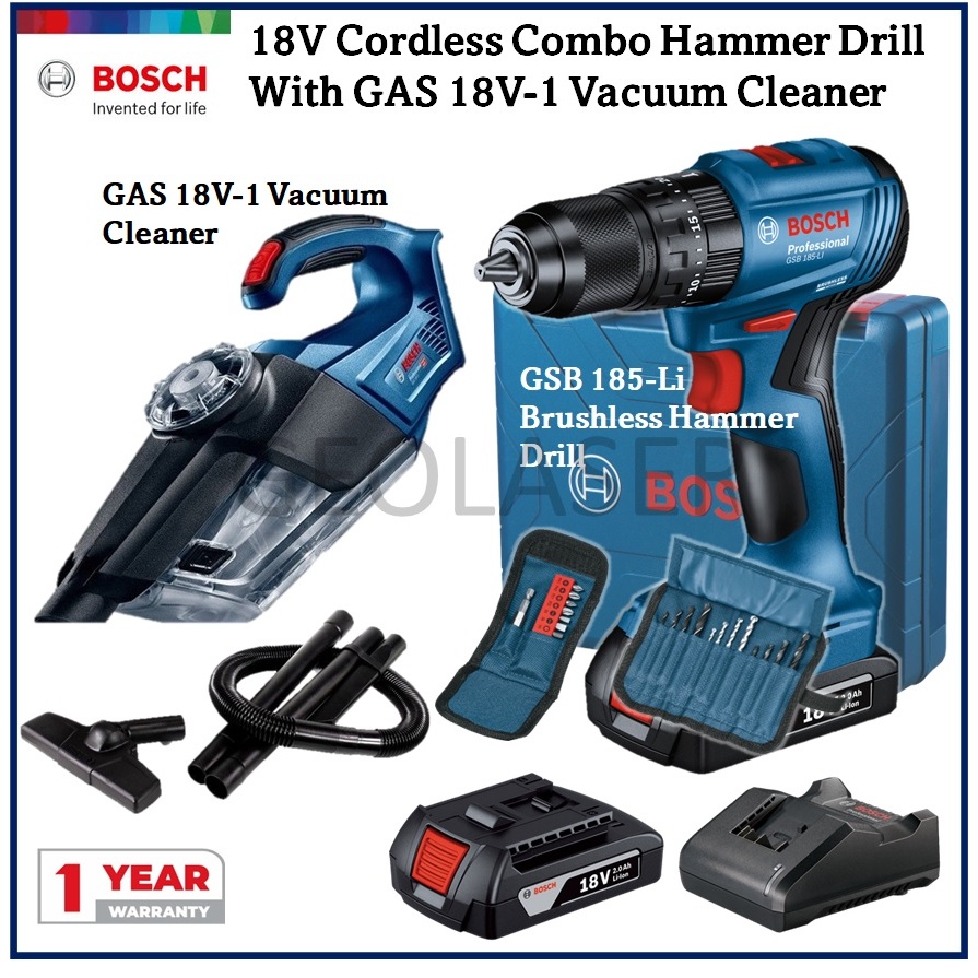 Bosch 18V Combo GSB 185 LI Impact Screwdriver Drill GAS 18V 1