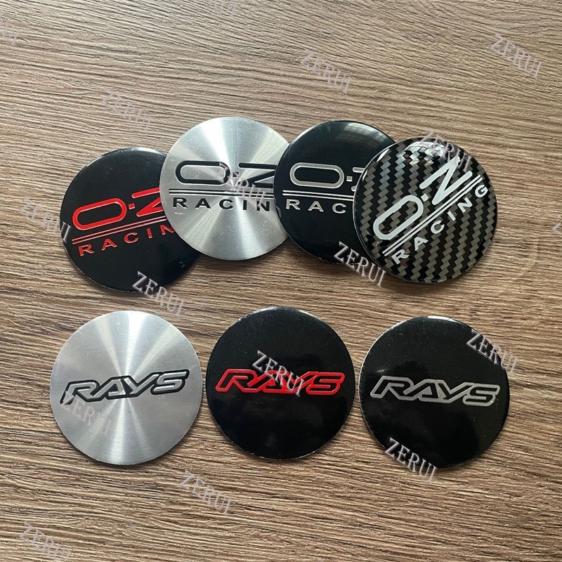 ZR For 4pcs/set 62mm Wheel hub cap sticker for OZ racing RAYS Wheel rim ...