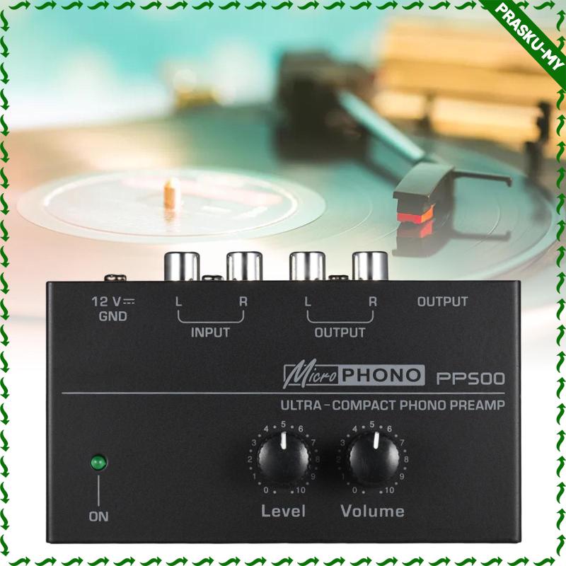 [PraskuMY] PP500 Phono Turntable Preamp with DC 12V Adapter Phonograph