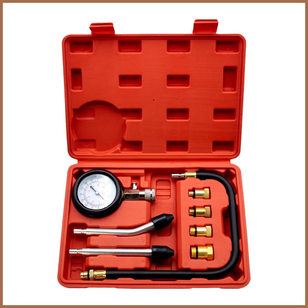 Cylinder Leakage Tester Kit Engine Cylinder Leakdown Tester Dual Pressure Gauges Car Tools