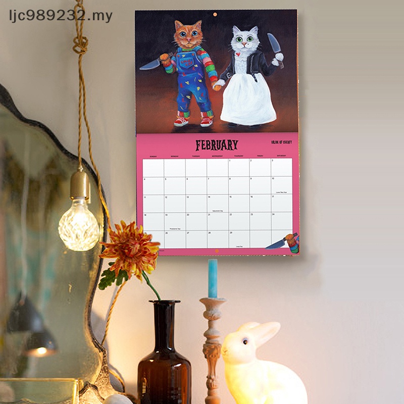 【NIMY】 Scaredy Cats 2024 Monthly Calendar, Cats 2024 Hangable Monthly