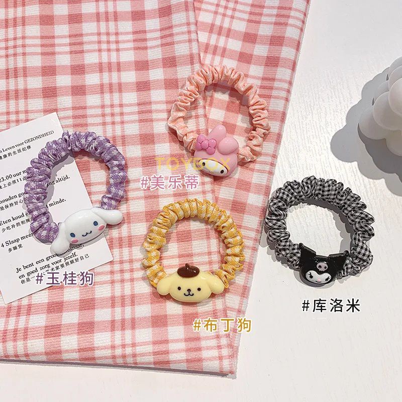 Sanrio Cartoon Head Rope Cute Small Intestine Ring Cinnamoroll My Melody Pochacco Kuromi Kawaii