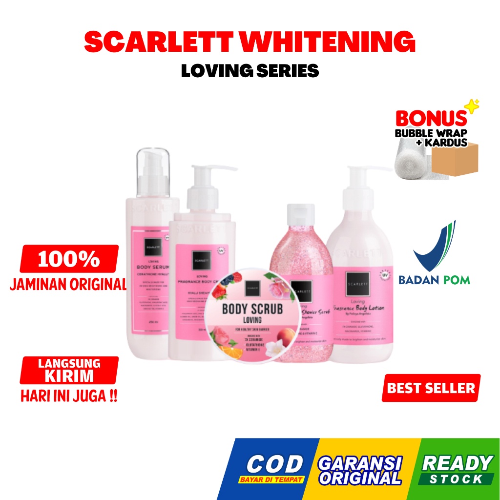 Scarlett Whitening Body Lotion Loving Series All Varian Bpom Original