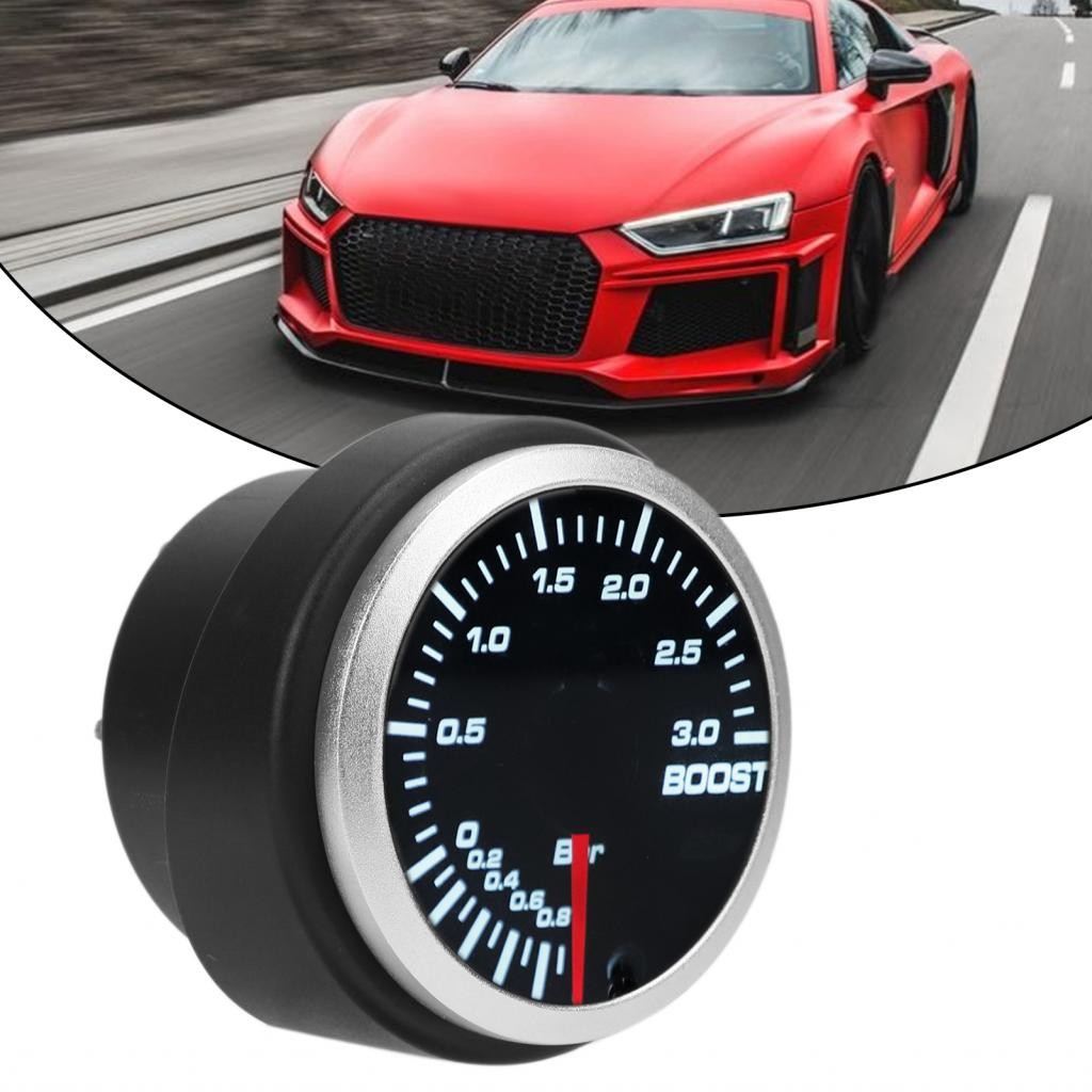 Titishop 52mm 12V Turbo Boost Meter 1-3Bar Display Range 10 Colors ...