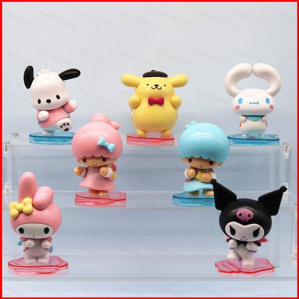 Ere1 7pcs Sanrio Action Figure Animals Backpack Series Kuromi Melody ...