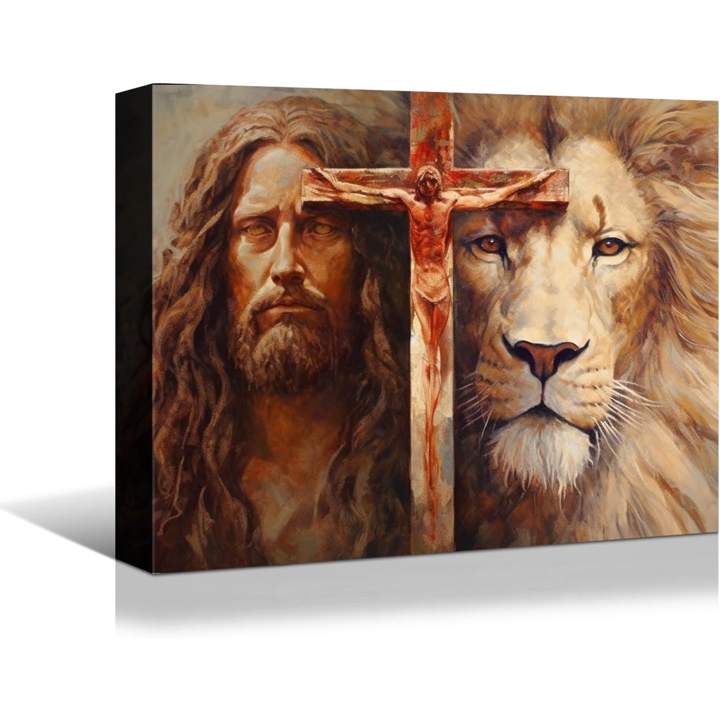 Religious Pictures of Jesus Lion Canvas Wall Art God and Prints