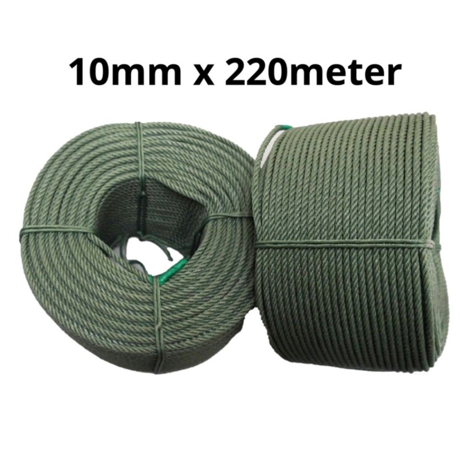 10mm x 220 Meter PE Nylon Green Polyethylene Rope PE Rope (Thailand ...