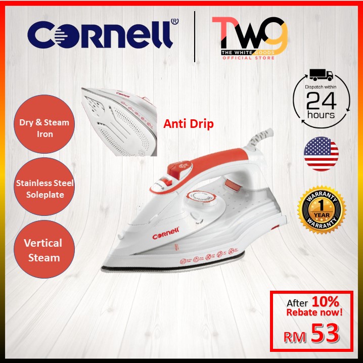 Cornell Steam Iron CSI-E220SRD with Stainless Steel Soleplate (2200W ...