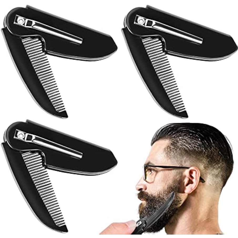 Folding Beard Comb Mustache Comb Small Pocket Comb for Men, Smooth Hair