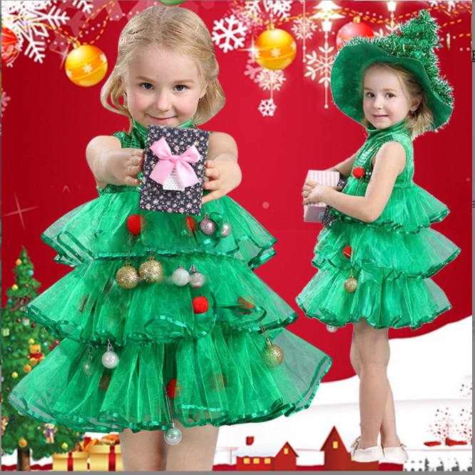 Christmas Costume Children Theme Photo Costume Girls Christmas Dress