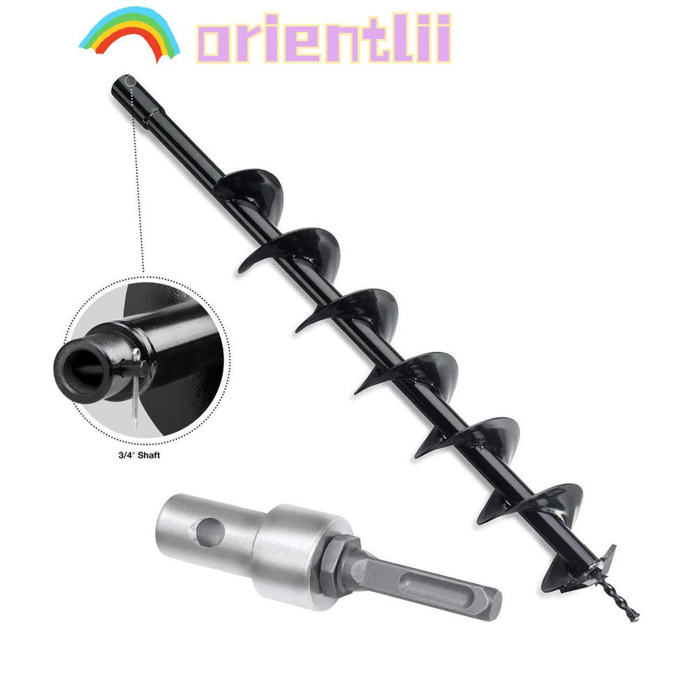 ORIENTLIIY Ground Auger Drill Adapter, Thread Keyless Drill Earth Drill