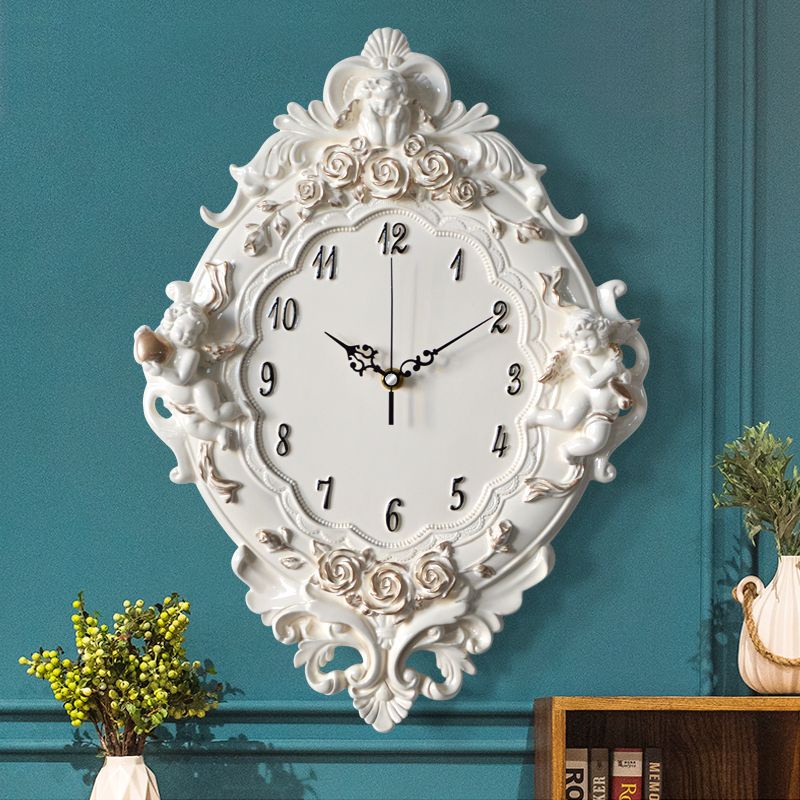 European Style Angel Wall Clock Home Living Room Bedroom Mute Clock Creative Art Clock Wall