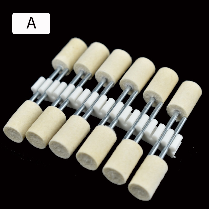 12pcs Wool Felt Polishing Bobs Mounted Point for Mould Mirror Polishing